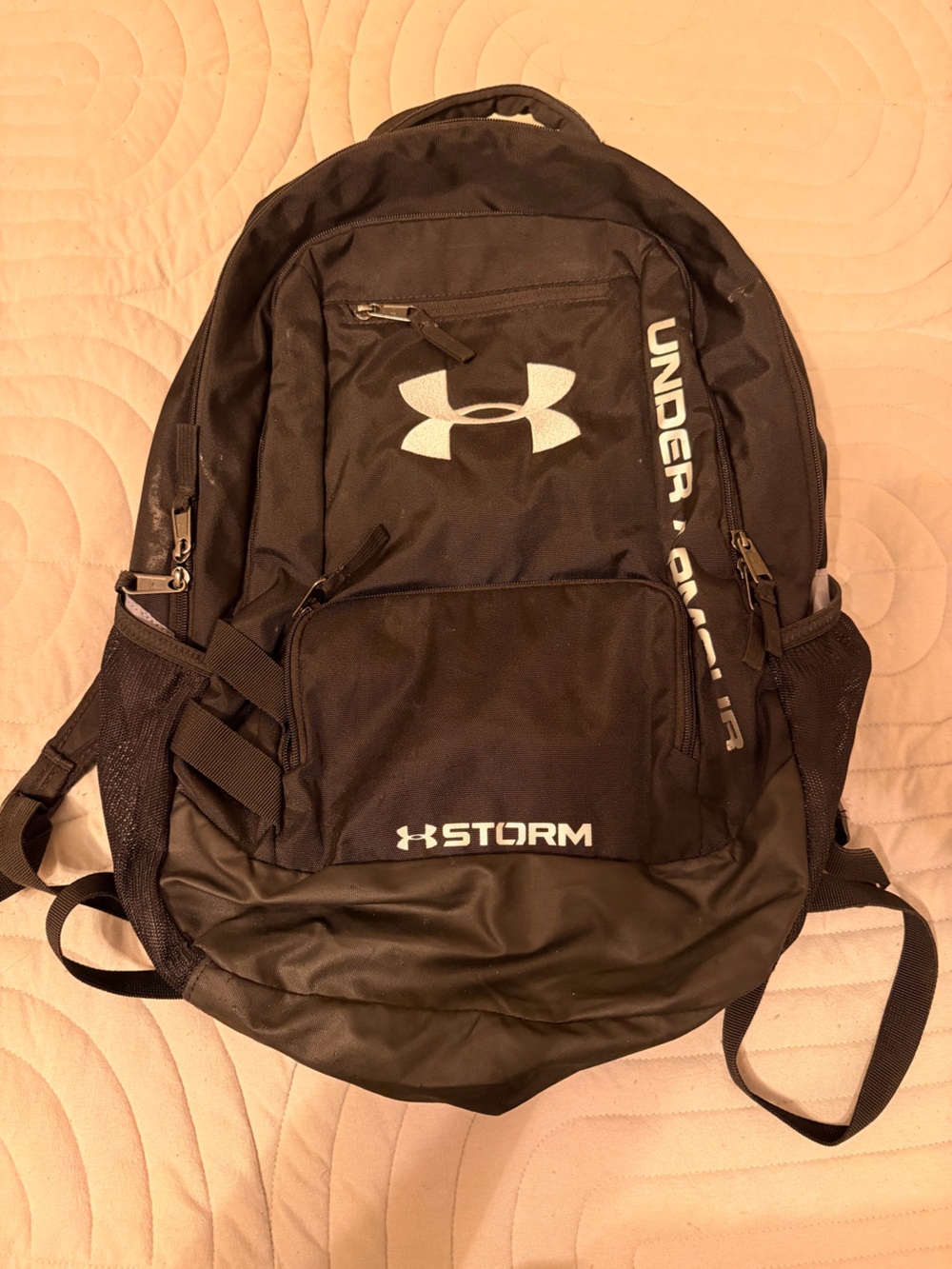 Under Armour Black Storm Backpack with White Logo